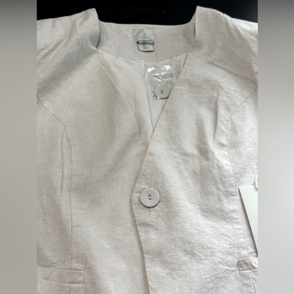 Joie Women’s Blazer Jacket Size L Beige Linen Blend Lightweight 1-Button NWT - Picture 9 of 9